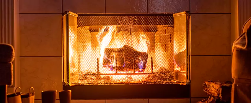 Mendota Hearth Landscape Fireplace Installation in Bailey's Crossroads, Virginia